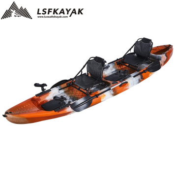 LSF Double Seat Two Person Tandem 13.12FT Fishing Sit On Top LLDPE Plastic Kayak